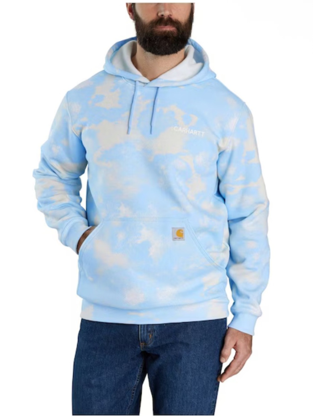 CARHARTT Loose Fit Watercolor Camo Cloud Hooded Sweatshirt Size Small Like new!